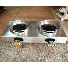QuikFire ST02 2-burner high-pressure stainless steel wok counter Thailand